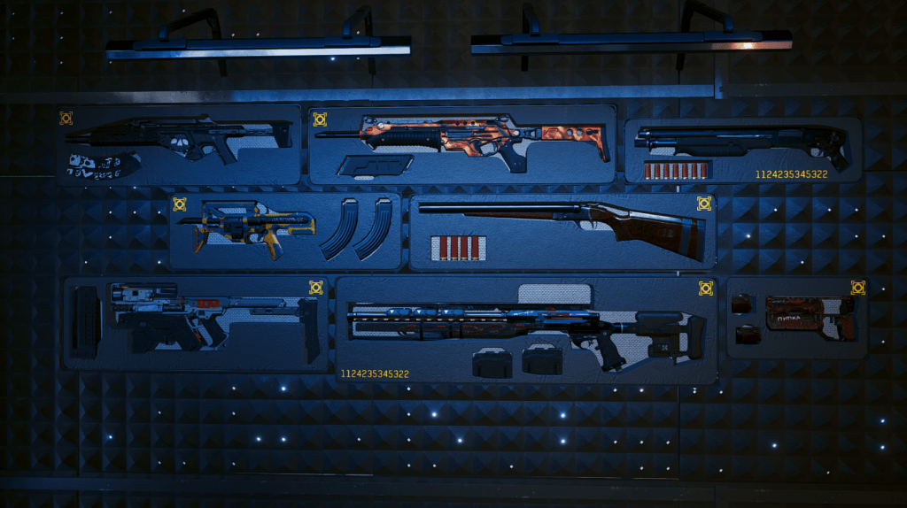 All 18 Iconic weapons for Stash Wall Cyberpunk 2077 Mod