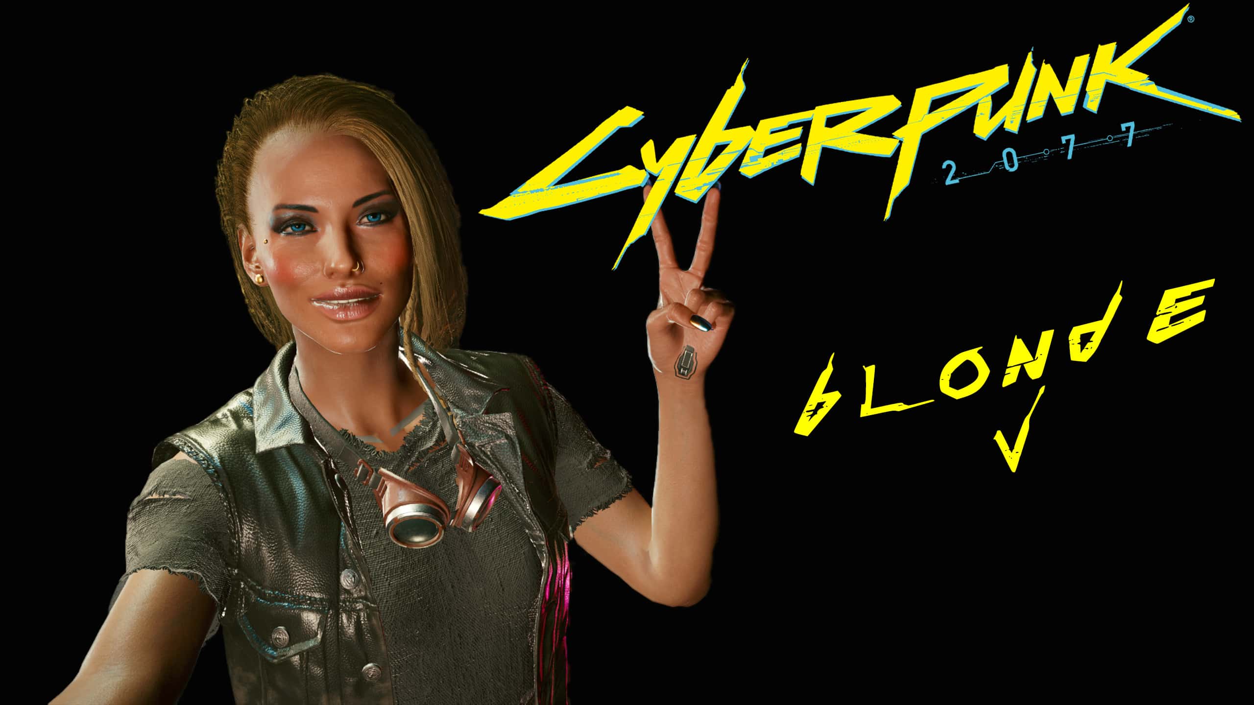 Cyberpunk 2077 Attractive Blonde Female Character Creation 