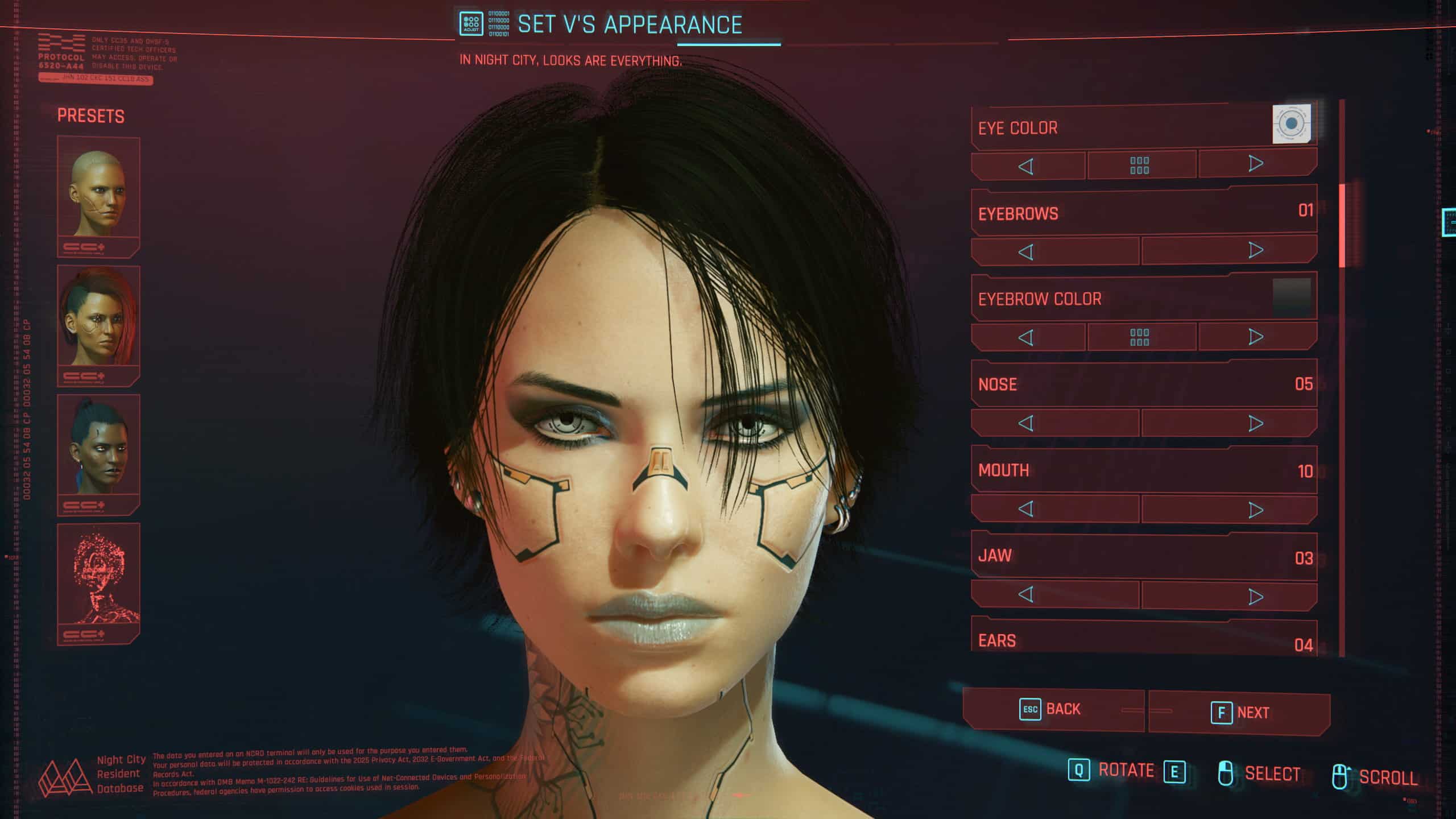 Cyberpunk character creation menu фото 15