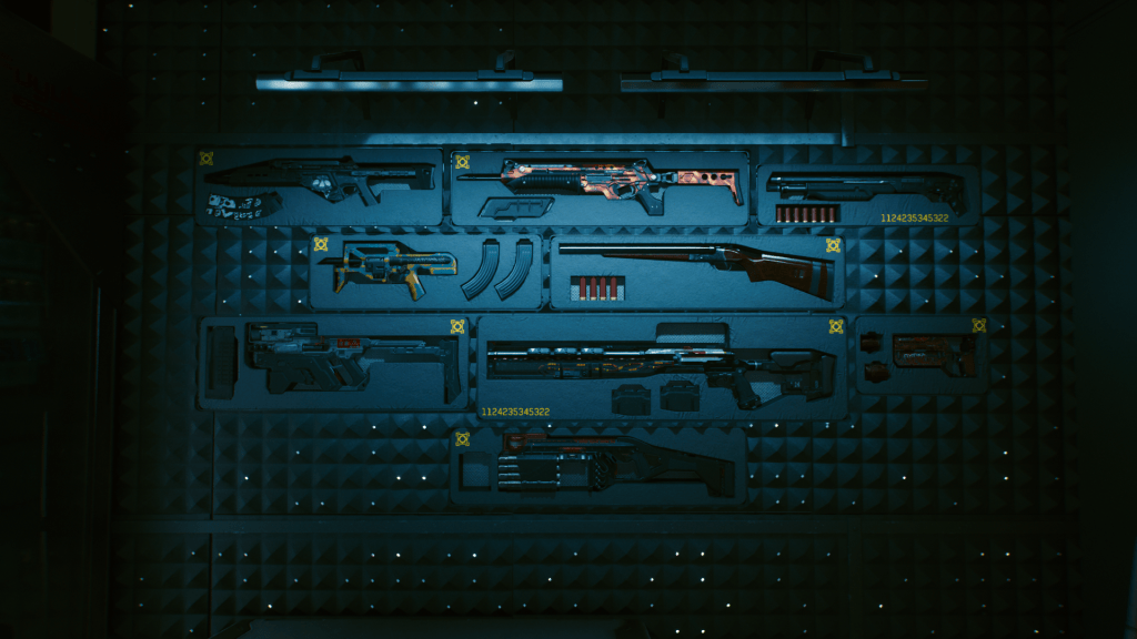 All stash wall iconic weapons cyberpunk 2077 mod