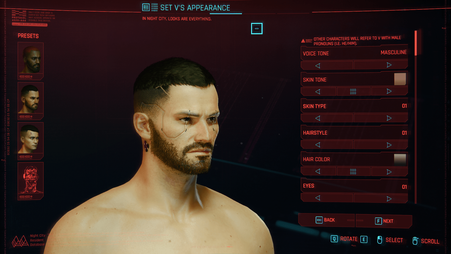 Cyberpunk character creation menu фото 10