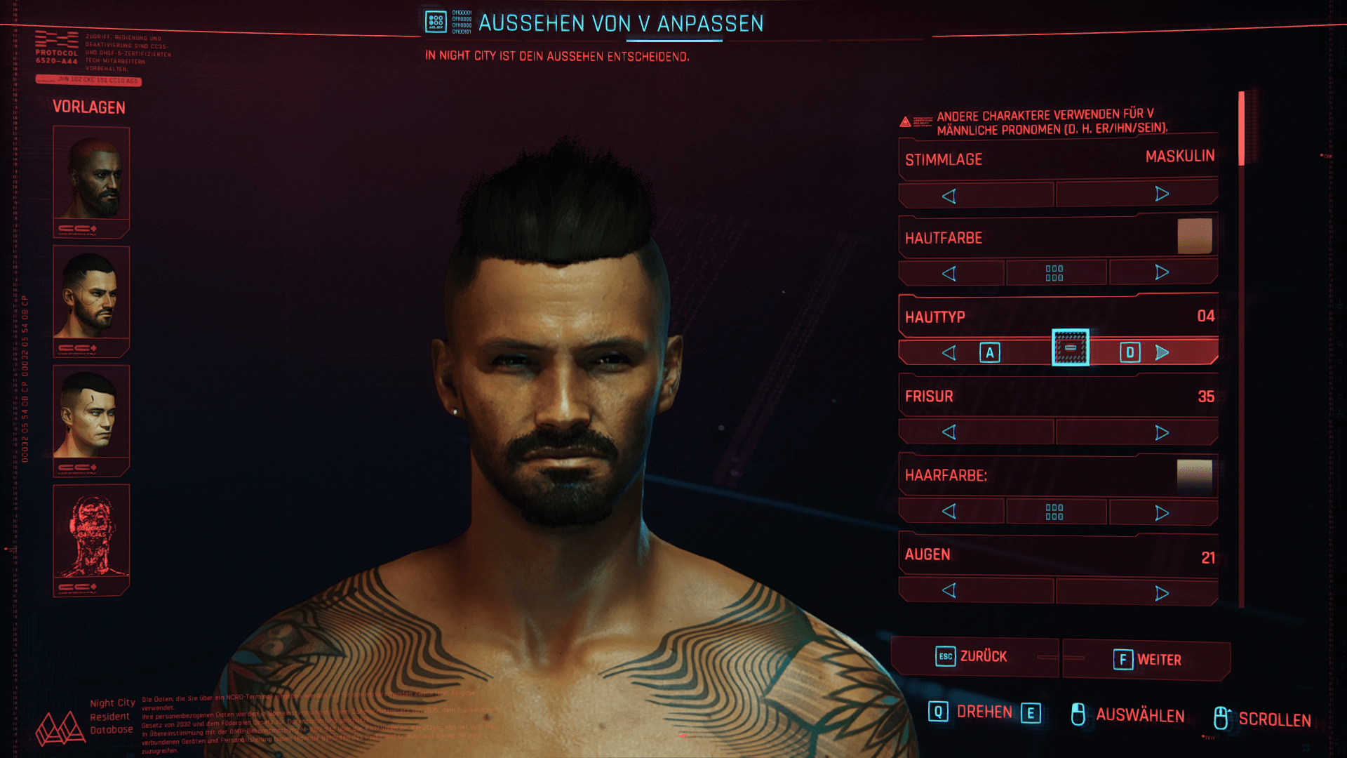 Cyberpunk 2077 Character Creation  Hairstyles  Tattoos  Body  Beards   Cyberwear  MALE V  NEW  YouTube