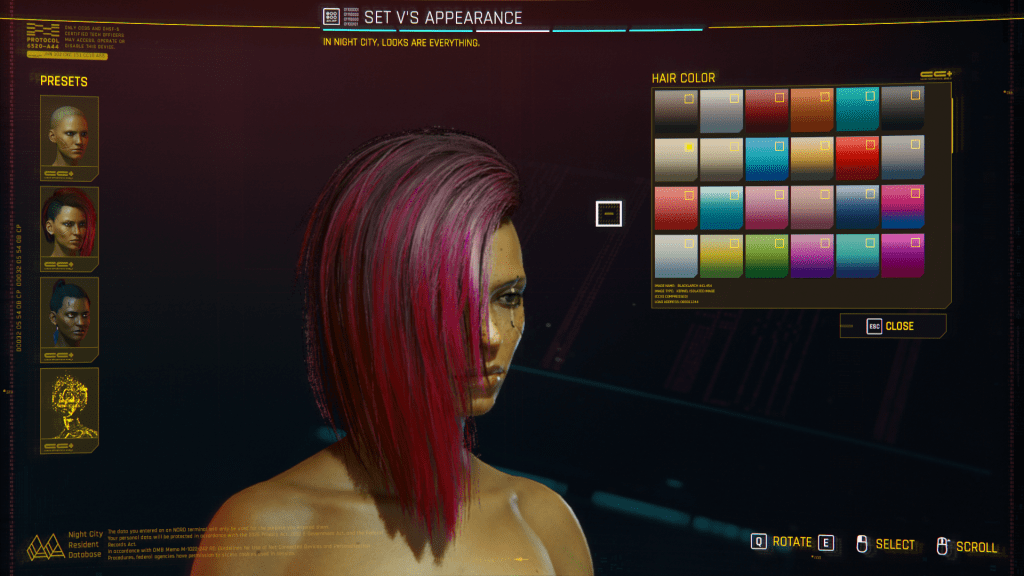 Custom Hair Colors Cyberpunk 2077 Mod