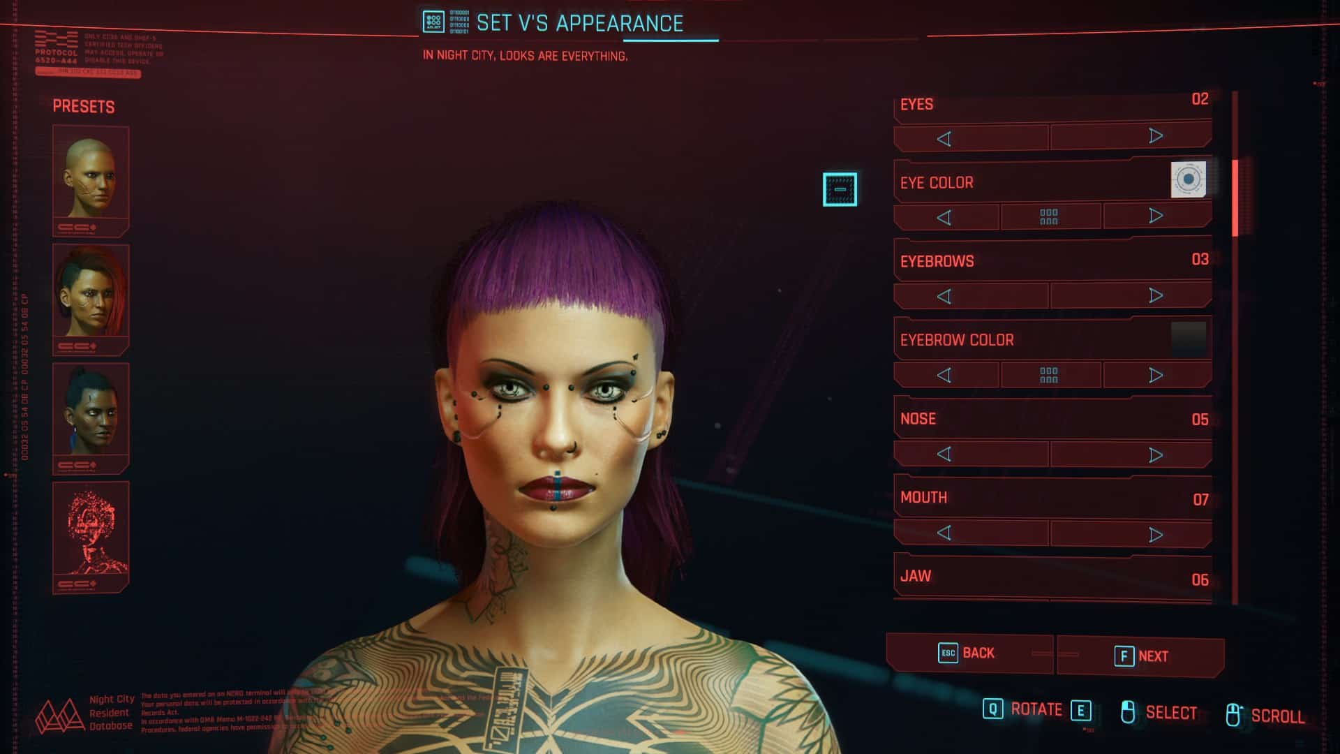 Cyberpunk character creation menu фото 33