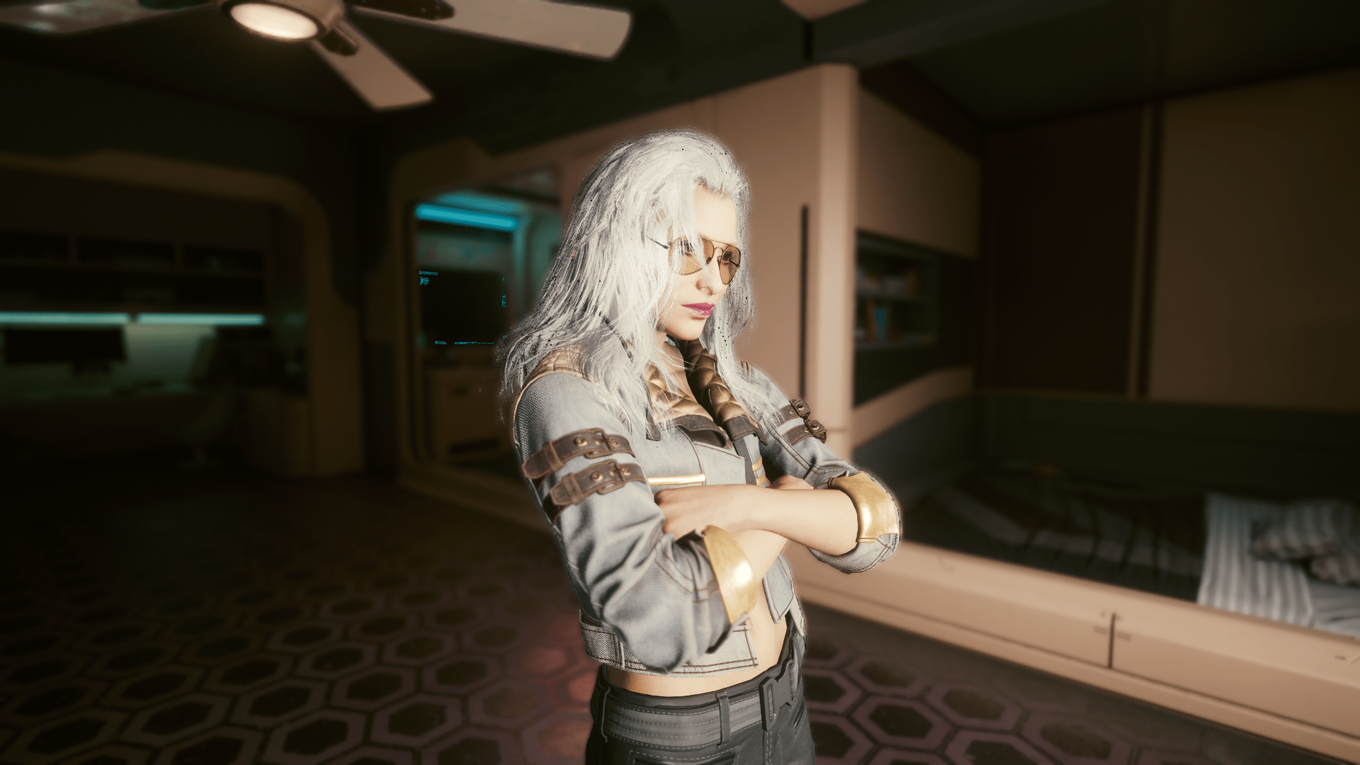White Hair for V - Cyberpunk 2077 Mod