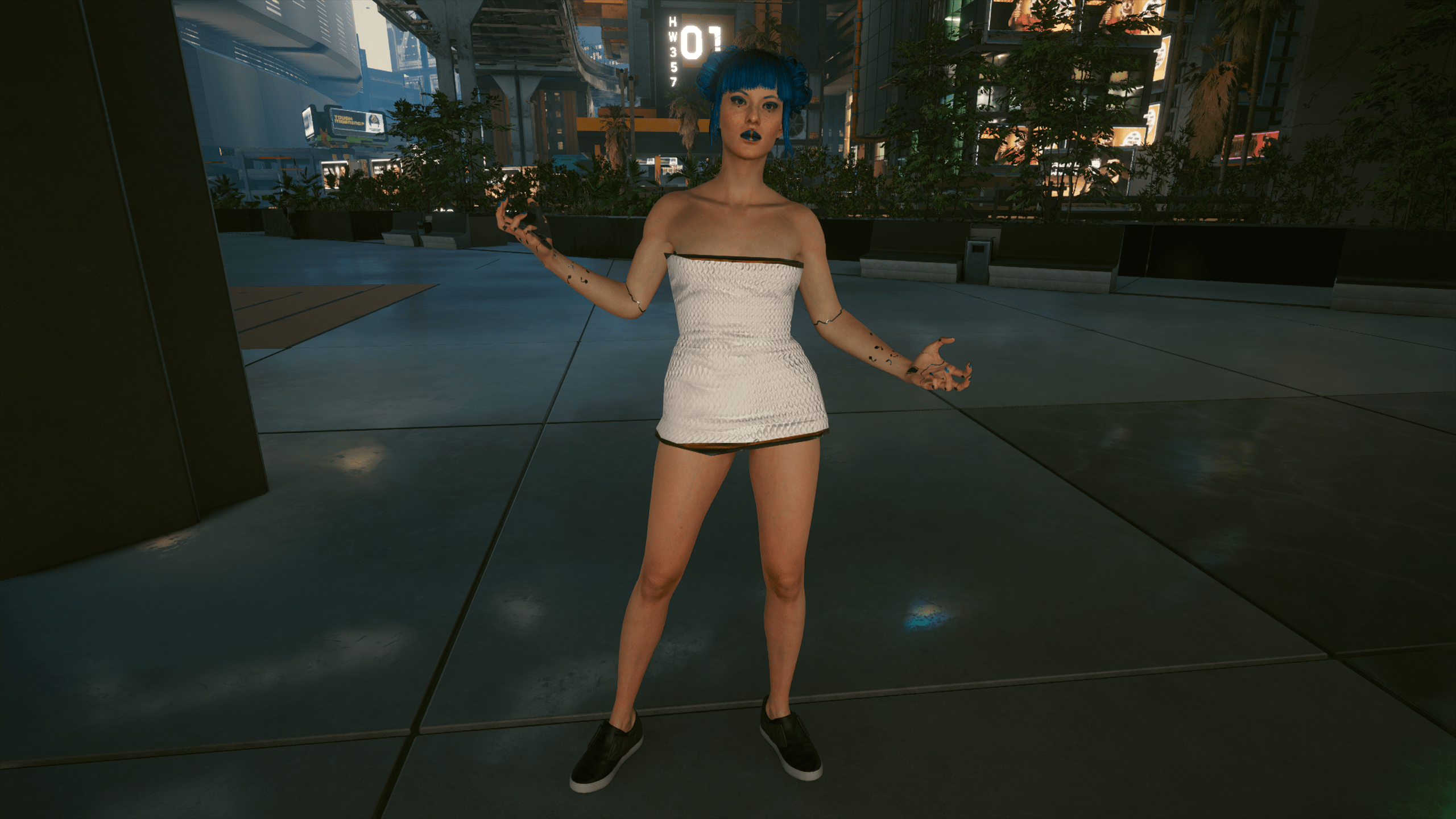 Skirt Mini and Sneakers All Colors - Cyberpunk 2077 Mod