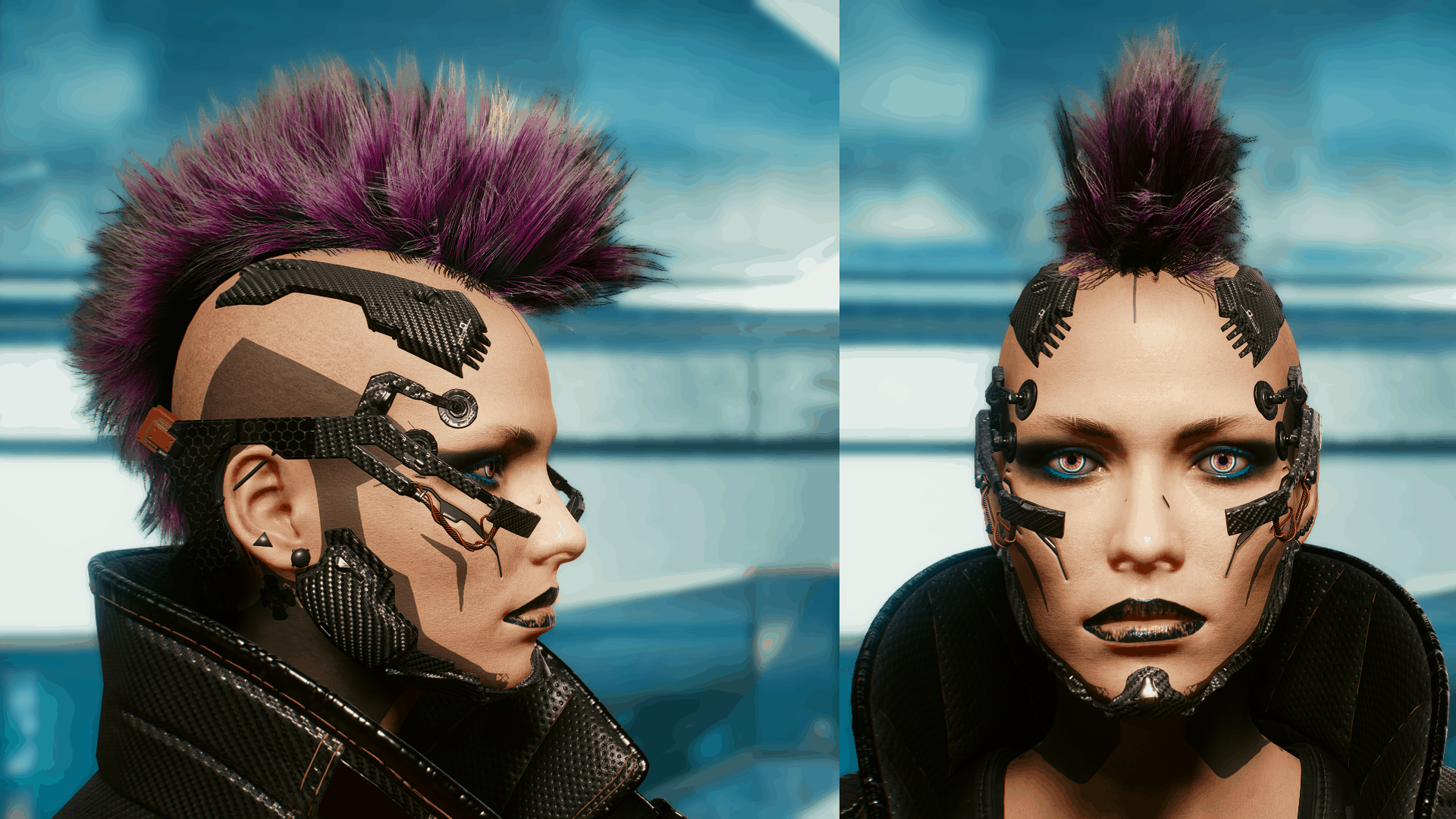 Cyberpunk girl hair фото 78