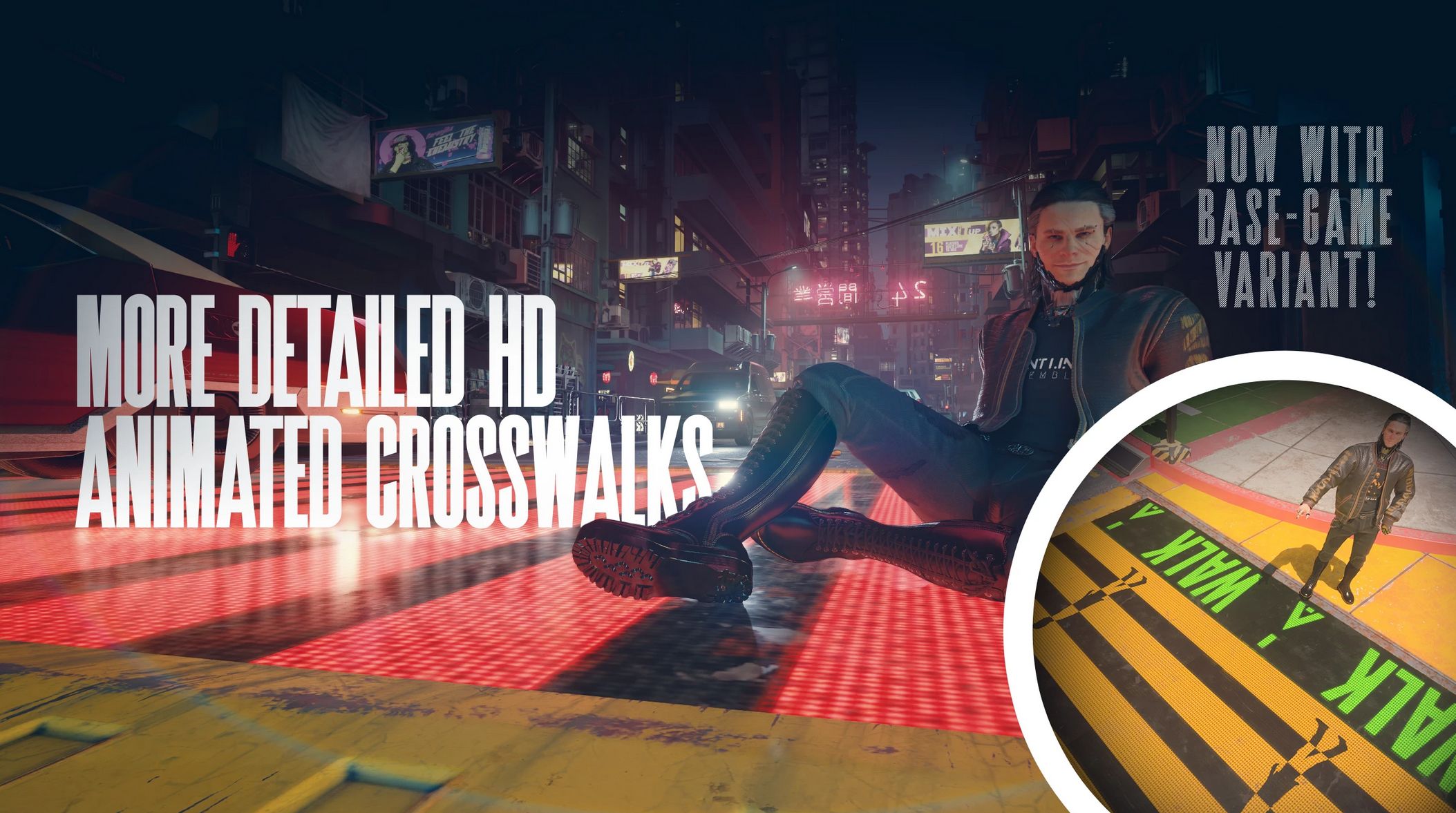 More Detailed HD Animated Crosswalks v2.1 - Cyberpunk 2077 Mod